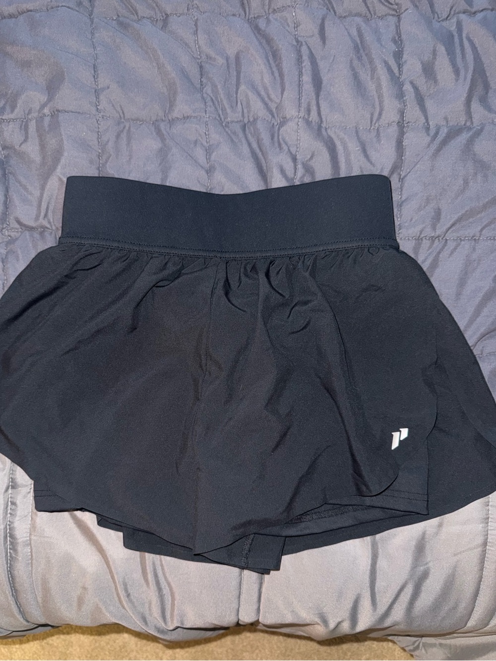 Black Athletic Skort with Built-In Shorts by 1P